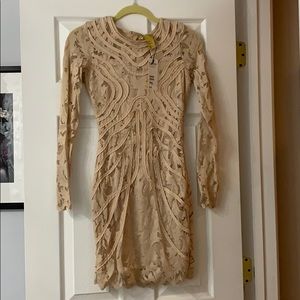 NWT H&M nude open back dress size 4